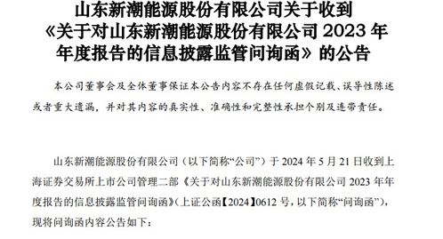 海量財經深度解讀 上交所5000字犀利問詢直指新潮能源，財務迷霧待解